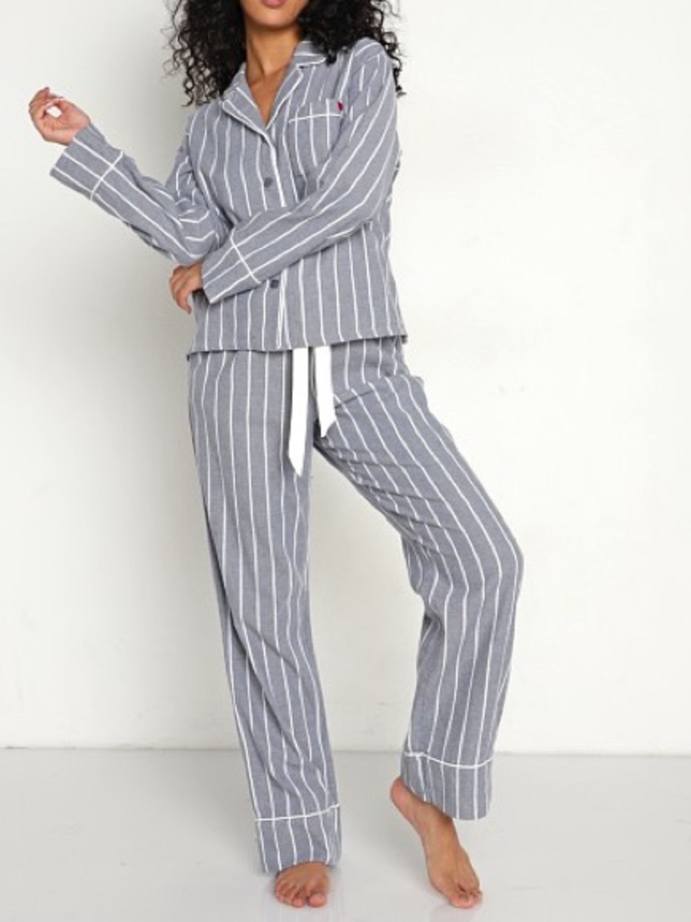 Z Supply Sleep All Day Striped PJ Set Chambray Blue Sz XS Casual Comfy TC0168